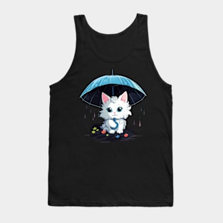 Turkish Angora Rainy Day With Umbrella Tank Top